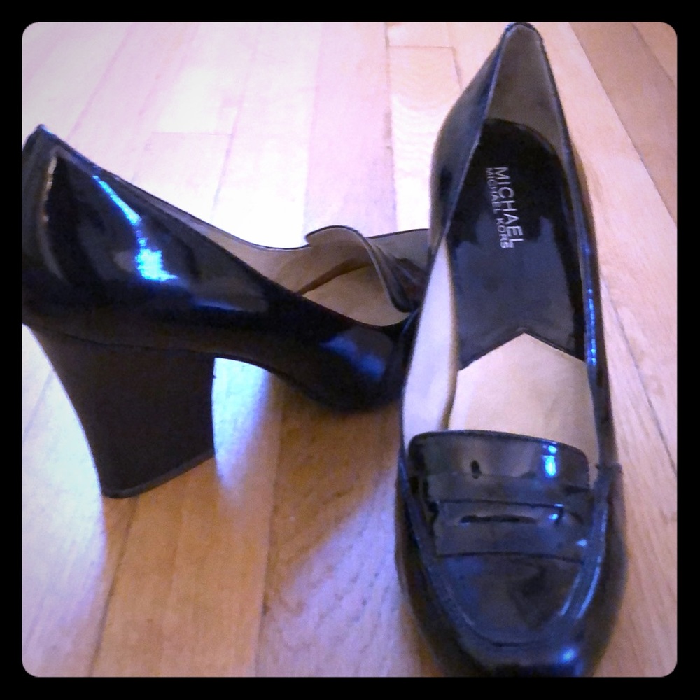 Michael Kors black patent leather heels